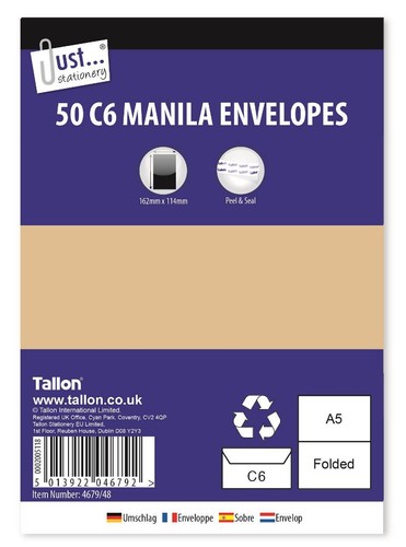 Tallon manila envelopes 50 - c6,