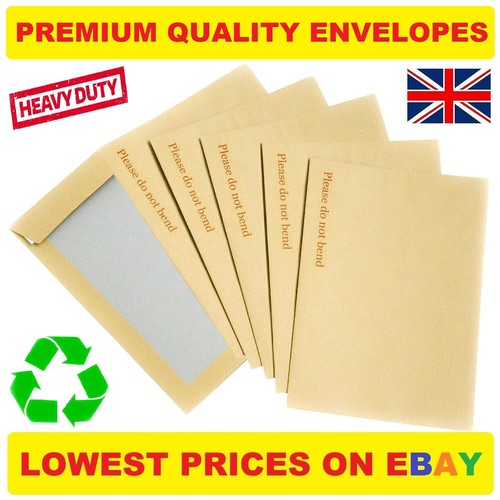 Board backed envelopes hard - backed,
