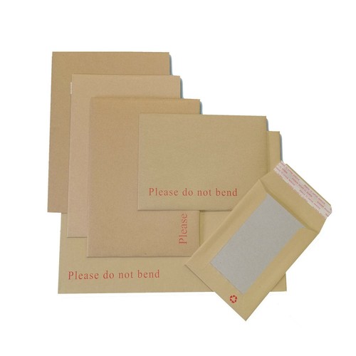 Hard board backed envelopes - backed,